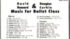 他の写真1: 中古レッスンCD/David&Corbin Music For Ballet Class デヴィッド・ハワード&ダグラス・コーヴィン