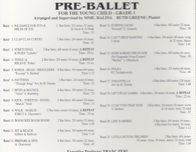 画像1: 中古レッスンCD/PRE-BALLET FOR THE YOUNG CHILD GRADE1（プレ・バレエクラス）