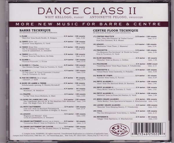 画像2: 中古レッスンCD/DANCE CLASS2*バー&センター  フィット・ケロッグ (2)