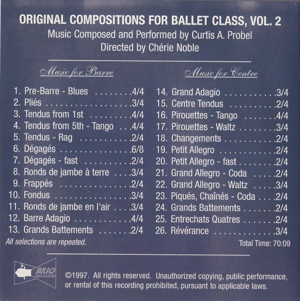 画像2: 中古レッスンCD/Original Compositions For Ballet Class, Vol.2 (2)