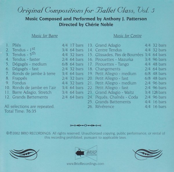 画像2: 中古レッスンCD/Original Compositions For Ballet Class, Vol.5 (2)